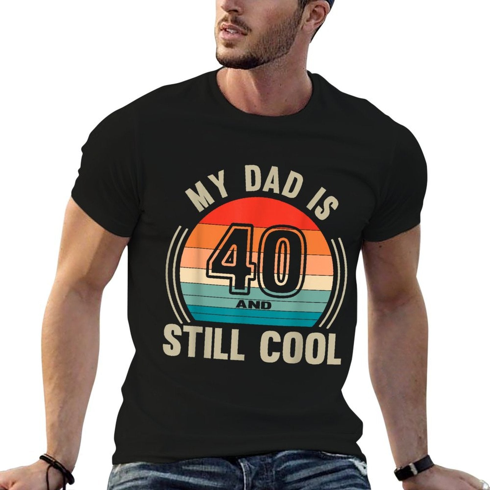 Recto Dad Is 40 And Still Cool 40th Birthday Father  Slim-fit Cut T-Shirt