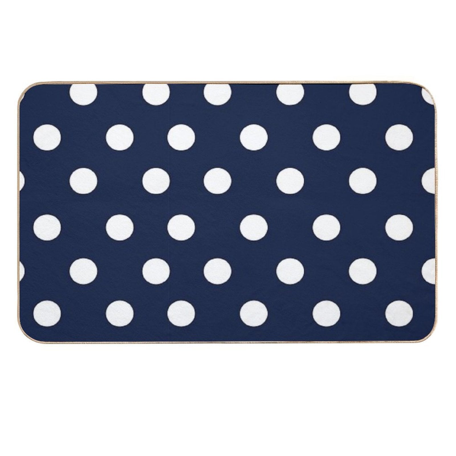 Navy Blue And White Large Polka Dot  Slip-Resistant Bath Mat