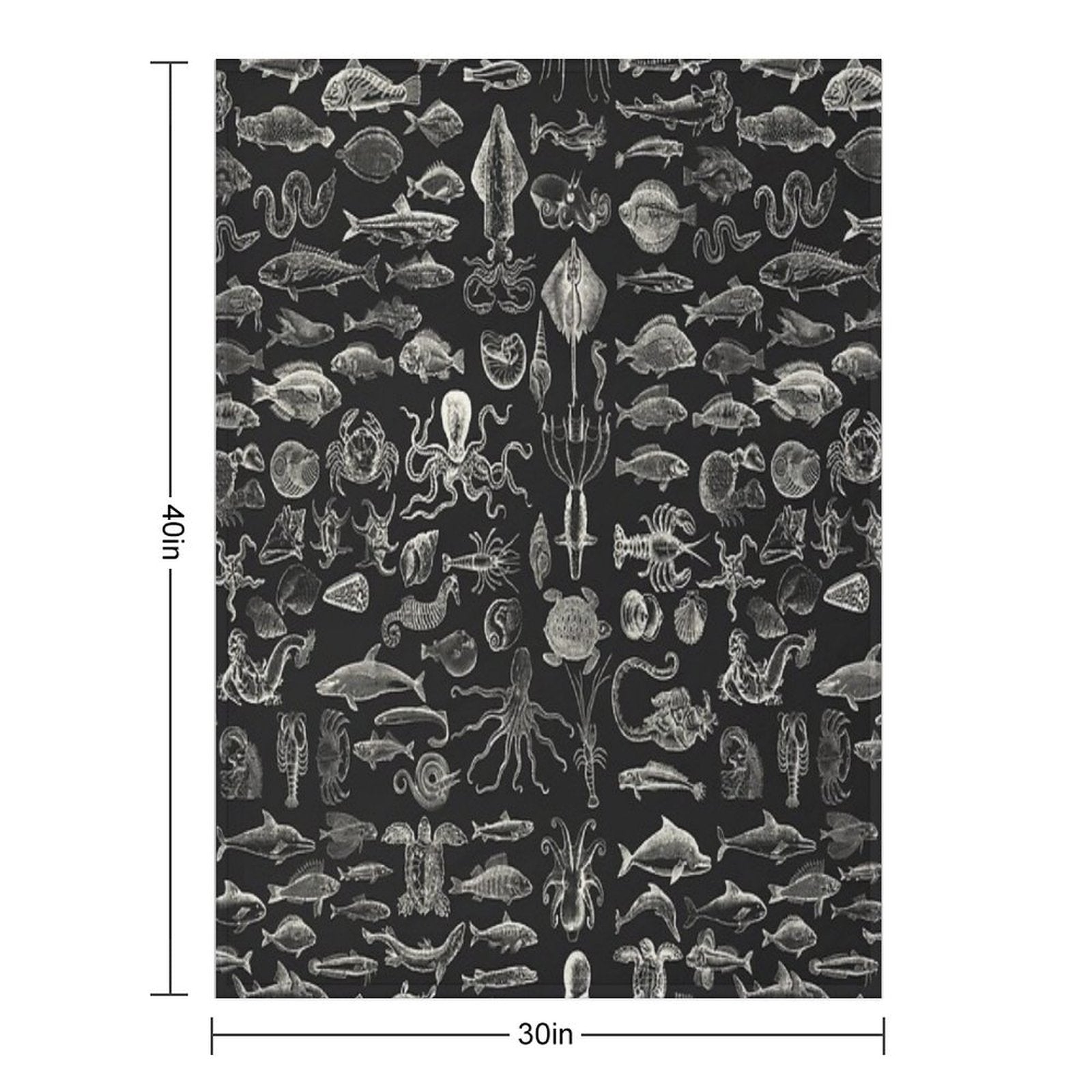 Sea Creatures - White Quick-dry Throw Blanket