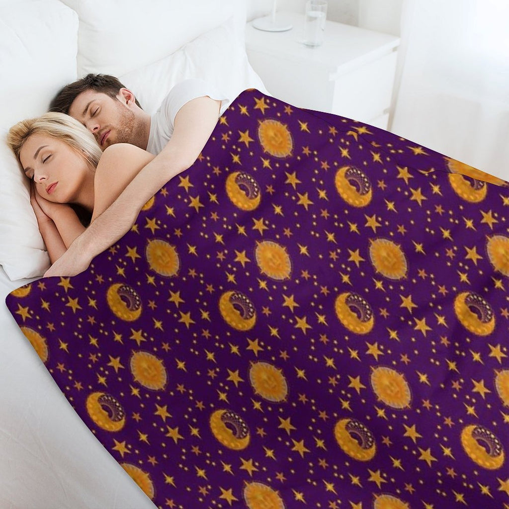 Bohemian 90's Sun And Moon Celestial Pattern All-season Throw Blanket