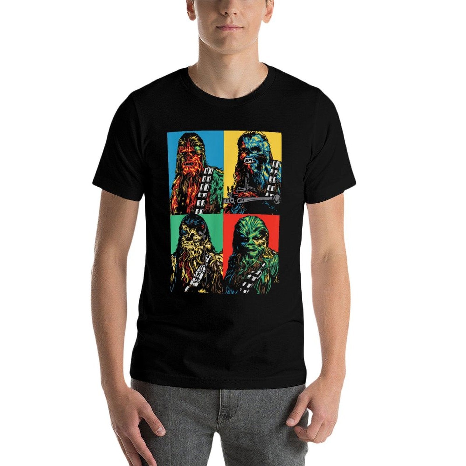 Star Wars Chewbacca Colorful Panel Portrait  Stretchy T-Shirt