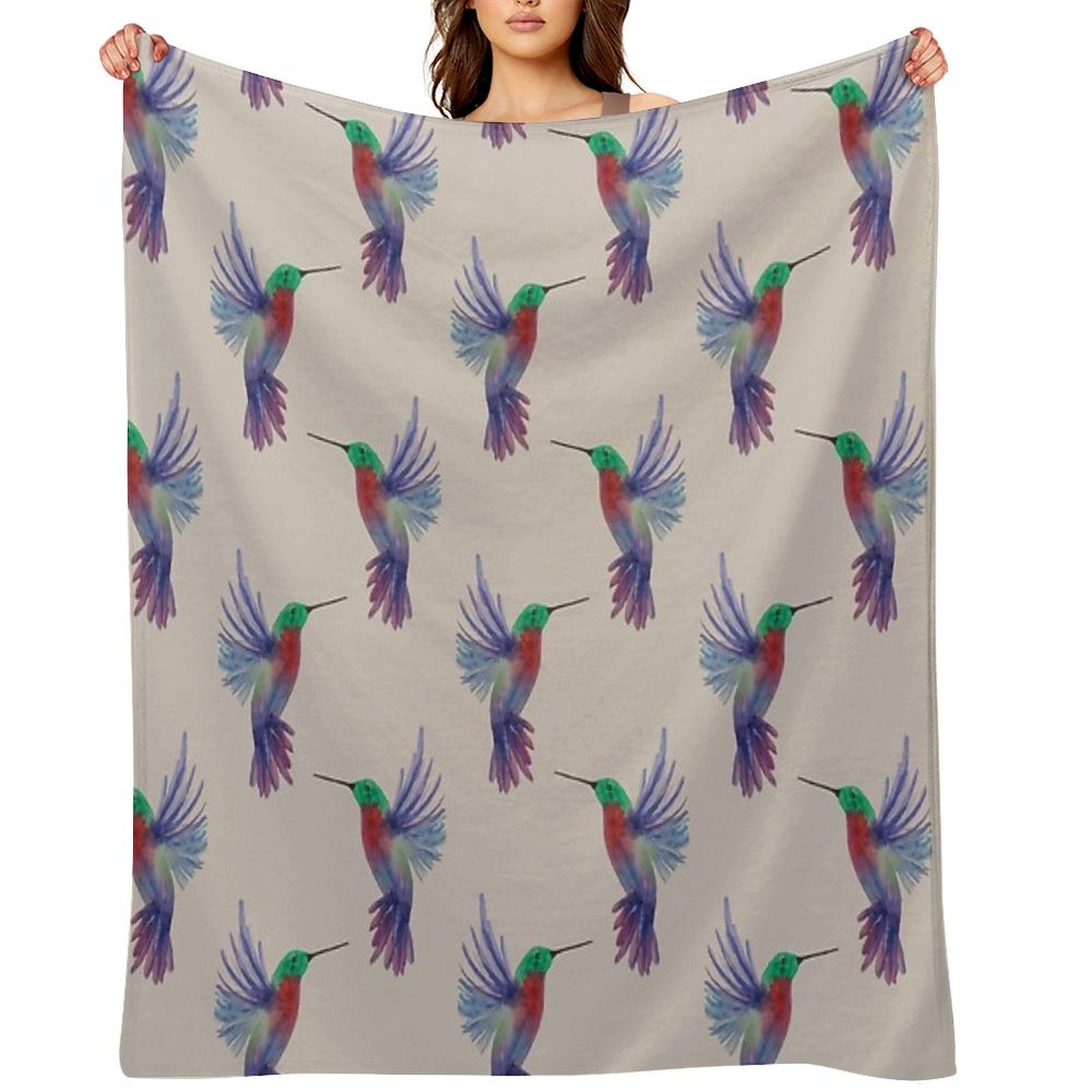 Harmonious Hummingbird Sustainable Throw Blanket