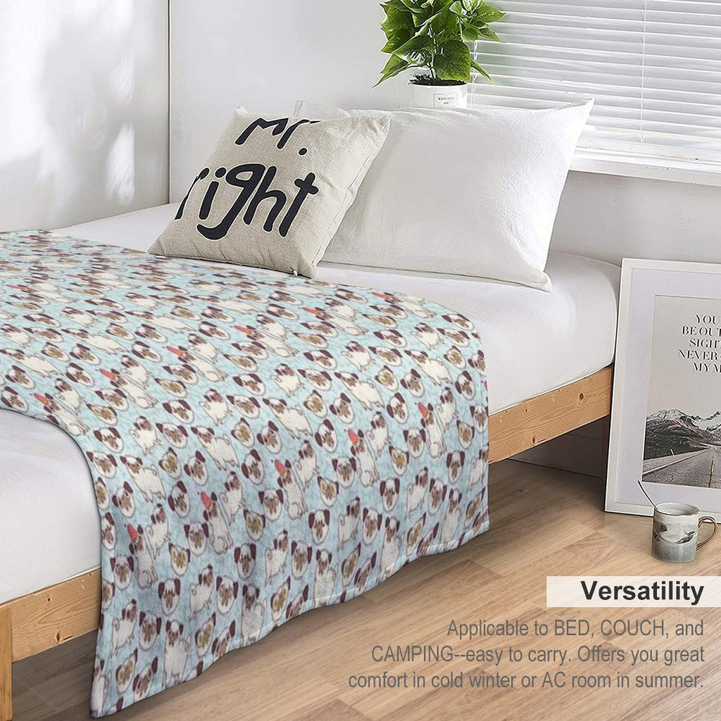 PUGLAND Travel-friendly Throw Blanket