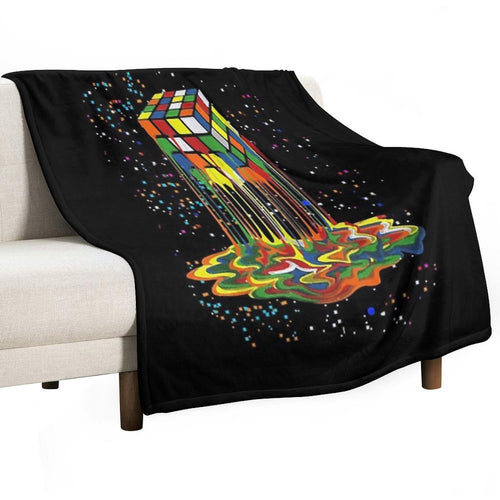 Awesome Graphic Melting Rubik Rubix Rubics Cube Durable Throw Blanket