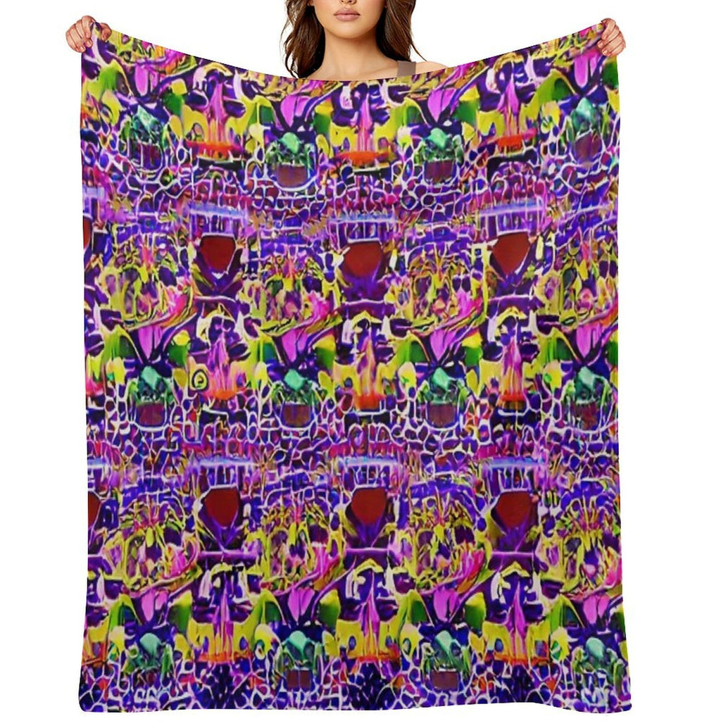 Abstract Patterns Warm Colors Premium Throw Blanket