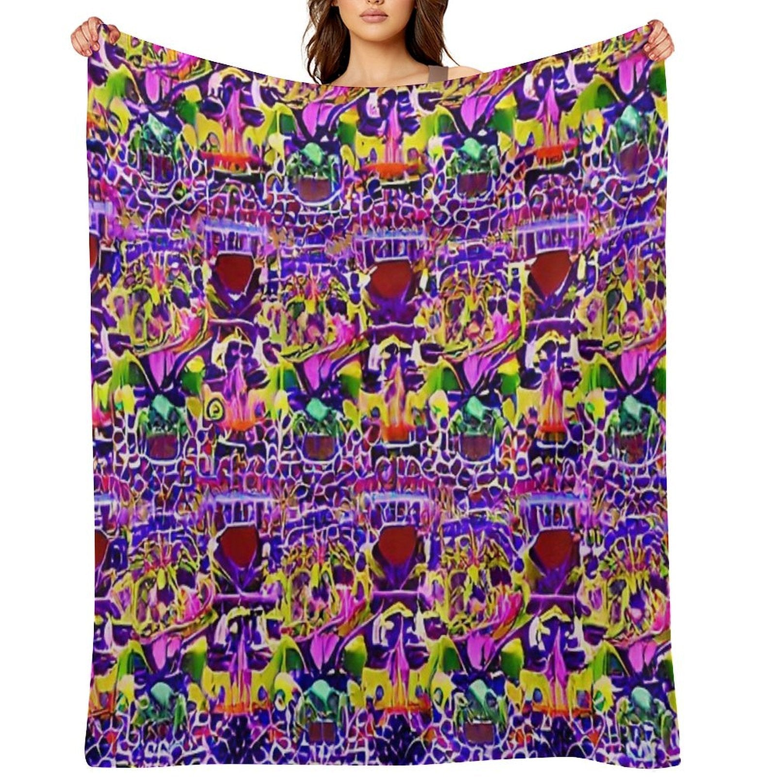 Abstract Patterns Warm Colors Premium Throw Blanket
