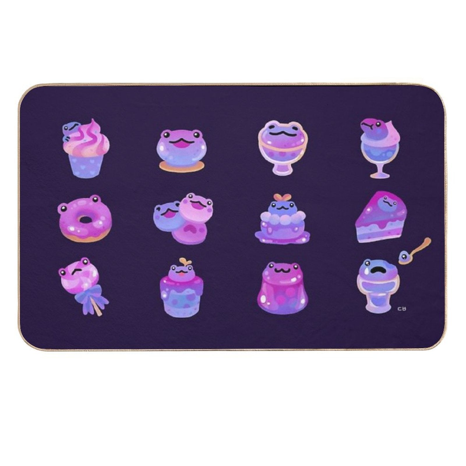 Blueberry Frog - Dark  Odorless Bath Mat