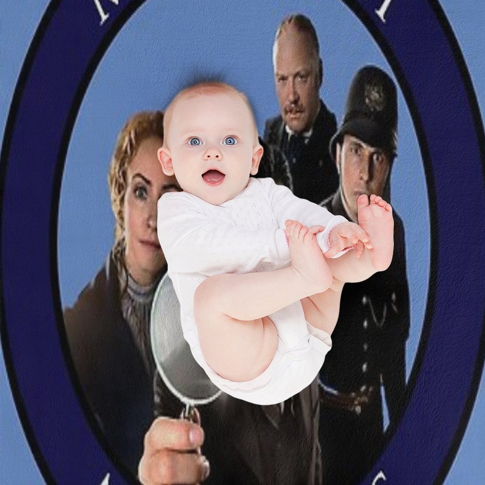 Murdoch Mysteries Design in Blue Durable Throw Blanket