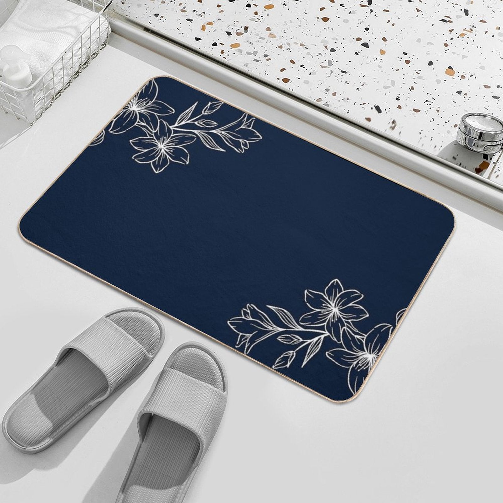 Flowers Plant Background  Pet-Safe Bath Mat