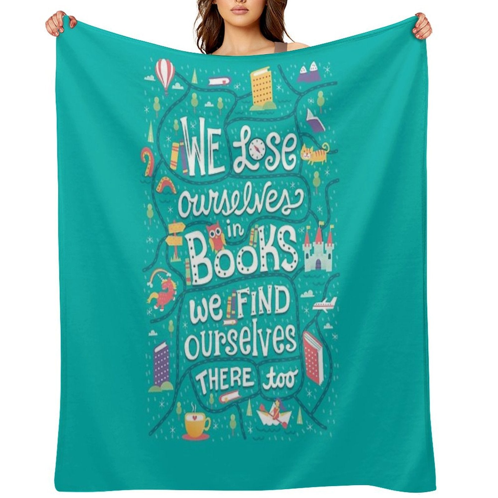 Lose Ourselves in Books Shrink-resistant Throw Blanket