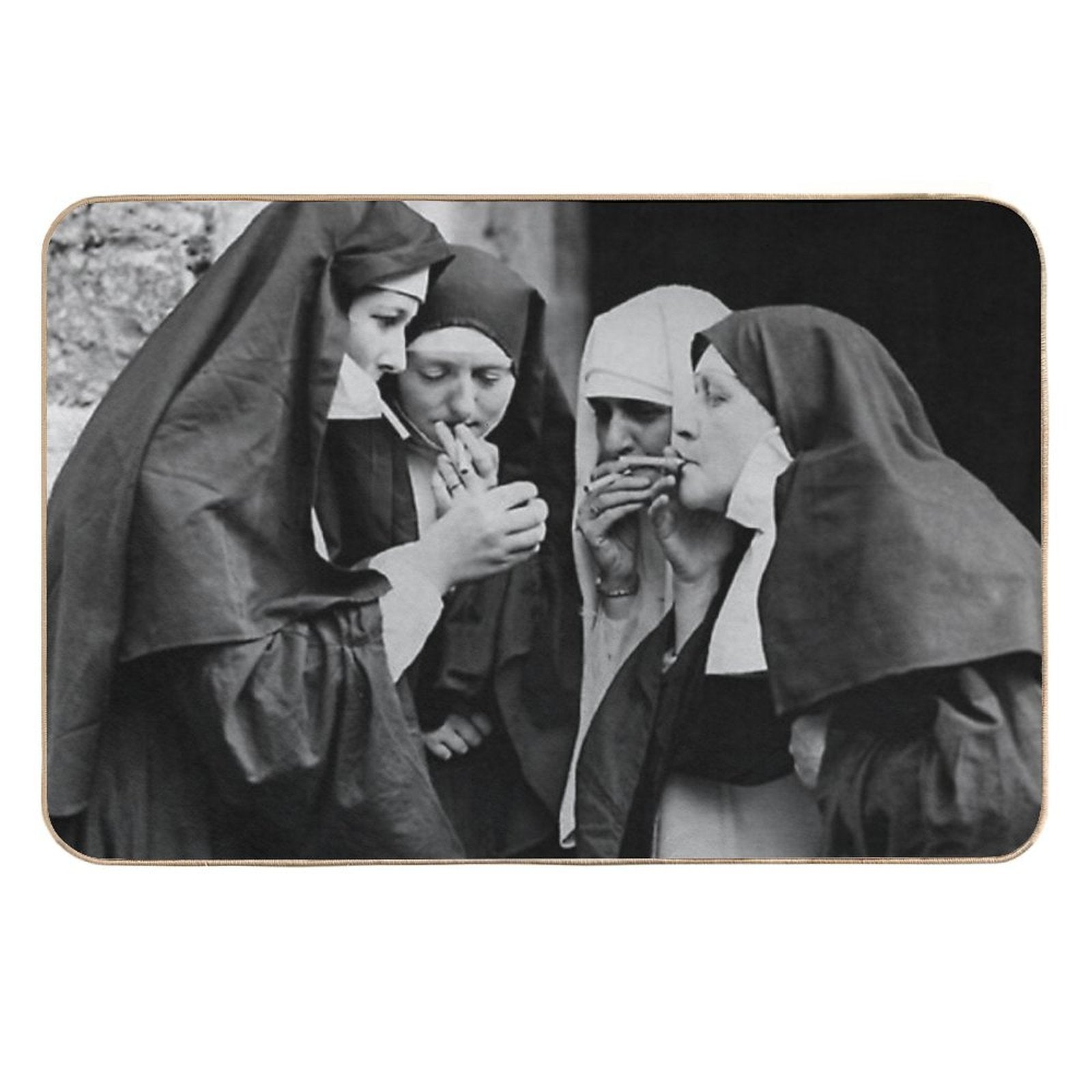 Nuns Smoking Poster Classic  Absorbent Bath Mat