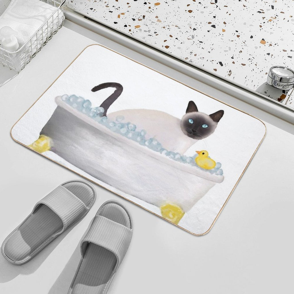 Cat In The Bathtub  Absorbent Bath Mat