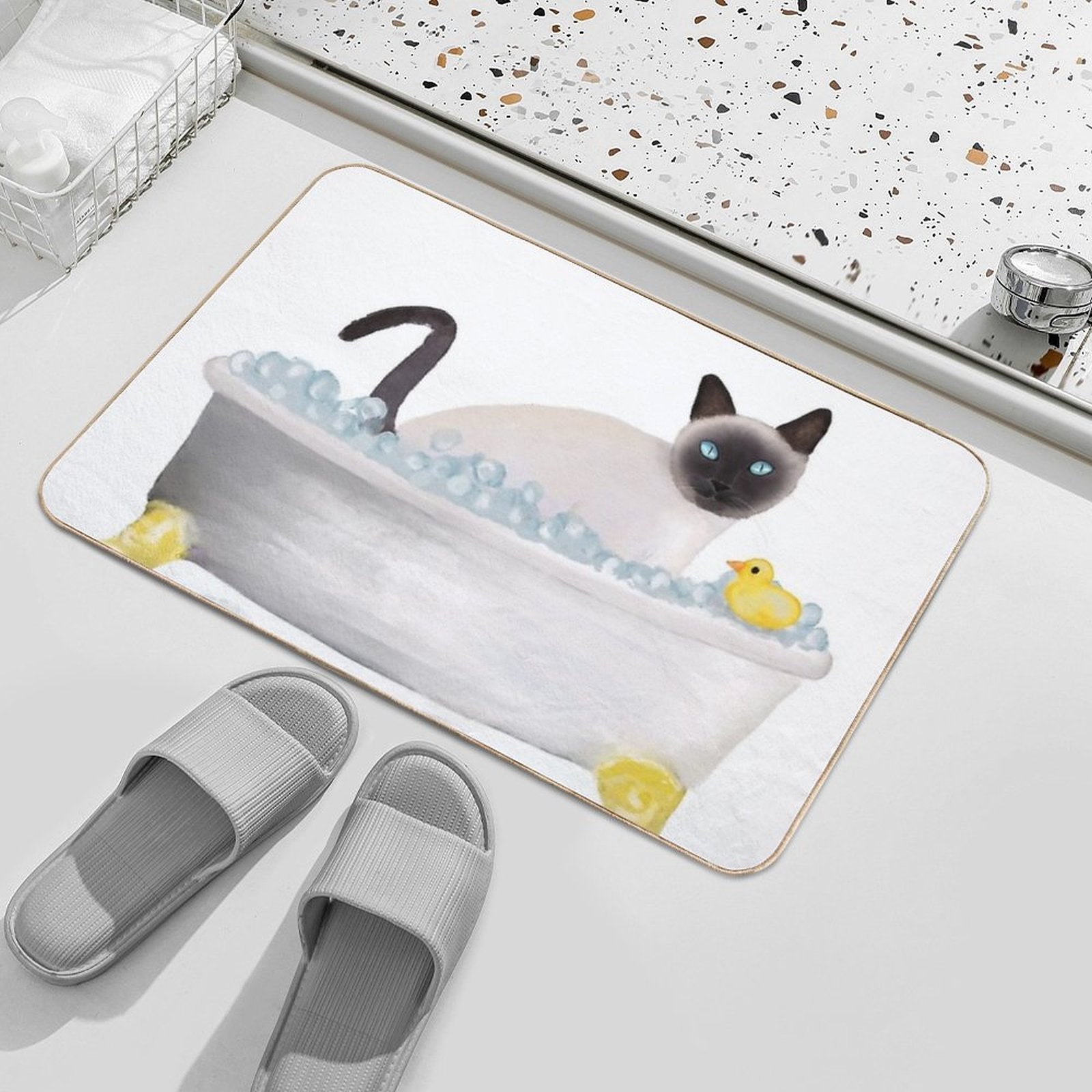 Cat In The Bathtub  Absorbent Bath Mat