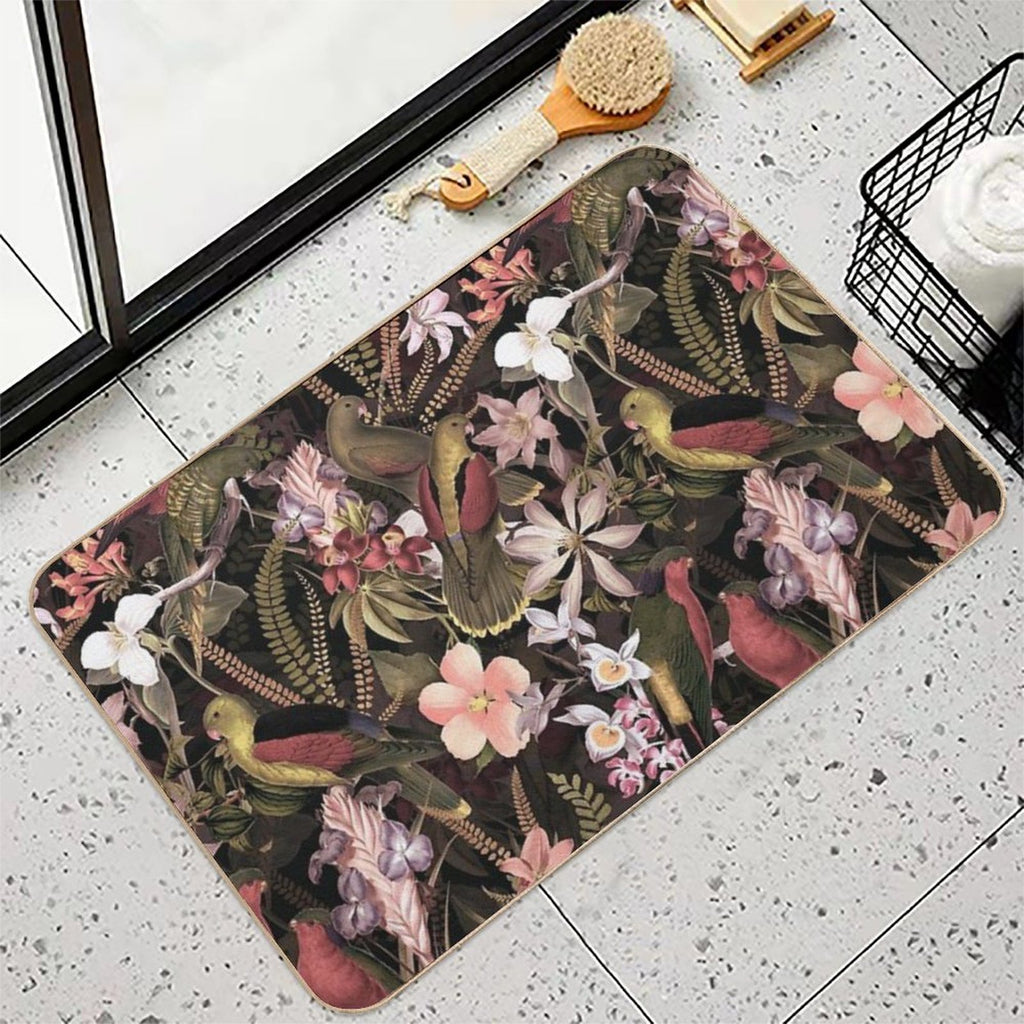 Vintage Parrot Jungle Botanical Garden 1 Nightgarden  High-Traffic Bath Mat