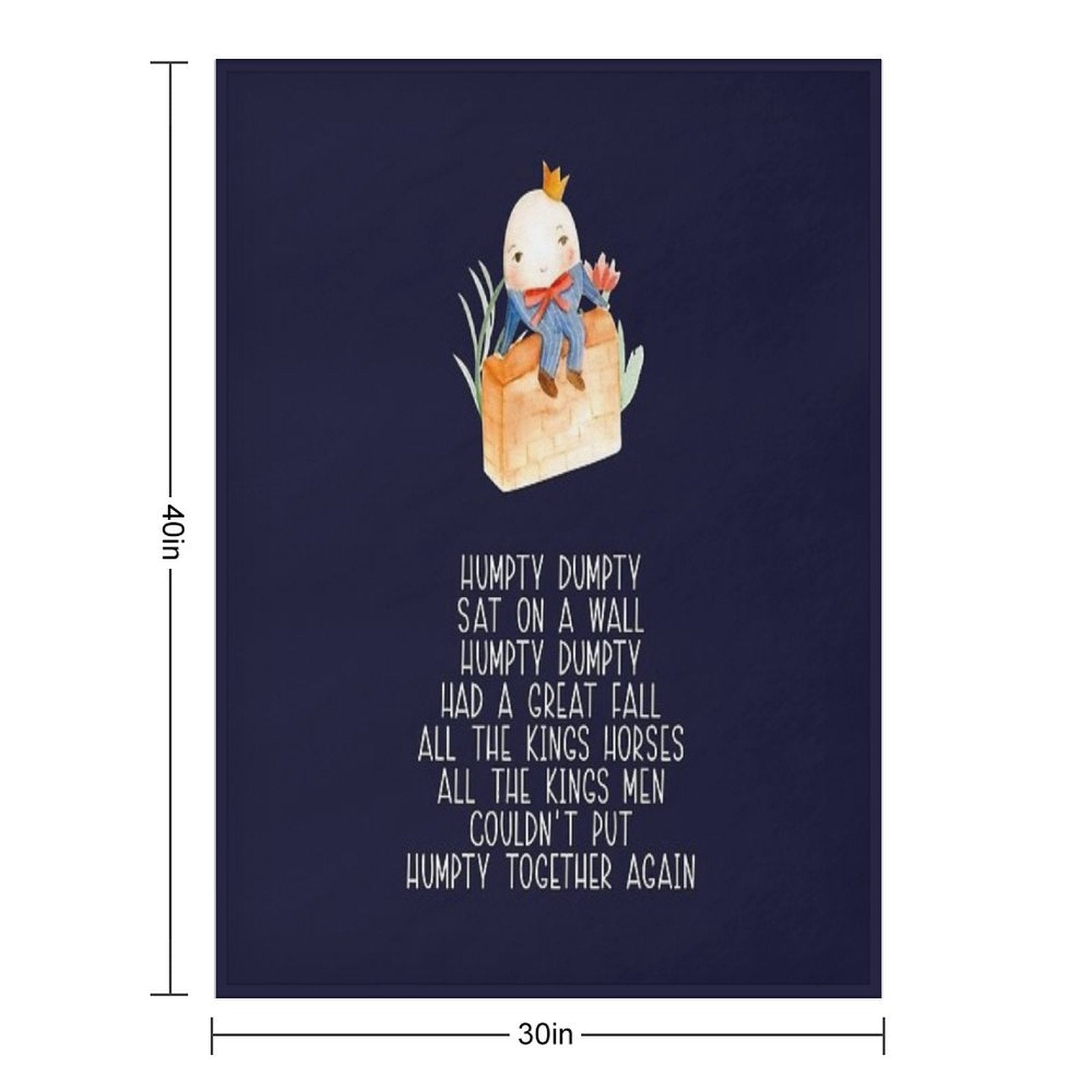 Nursery Rhyme - Humpty Dumpty Easy Care Throw Blanket