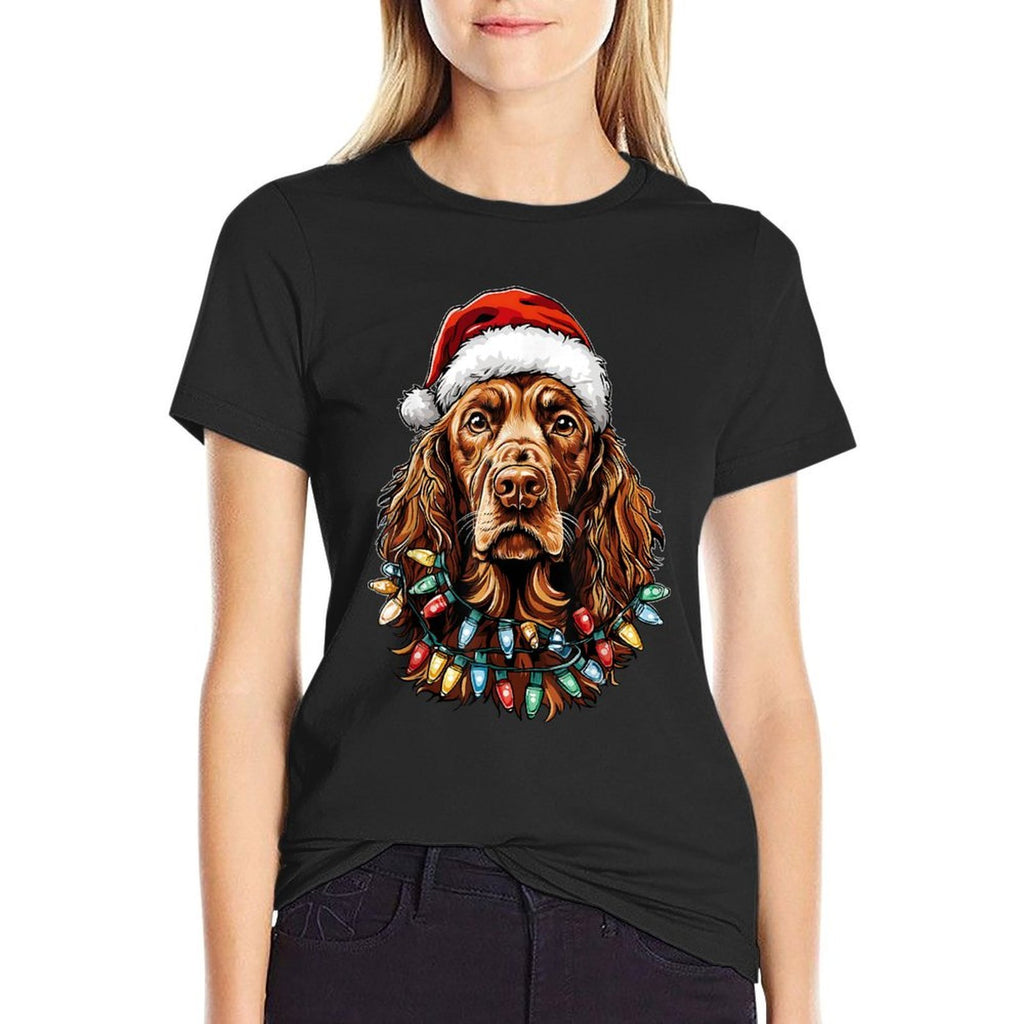 Irish Setter Dog Christmas Hat Xmas  Classic T-Shirt