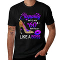 Womens 60th Birthday Gifts Stepping Into 60 Leopard Shoes  Lightweight T-Shirt