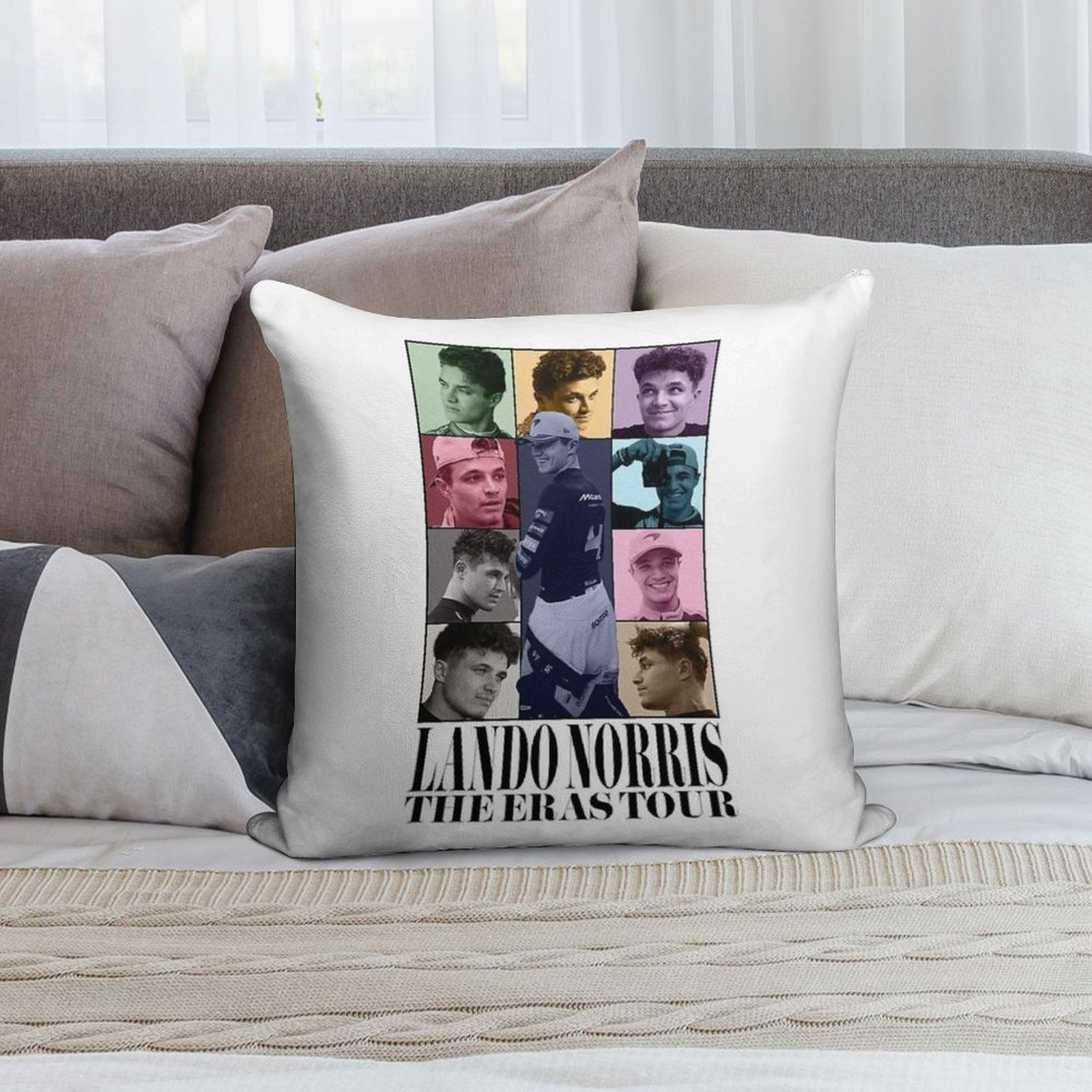 Lando Norris  The Eras Tour Soft Easy Maintenance Throw Pillow