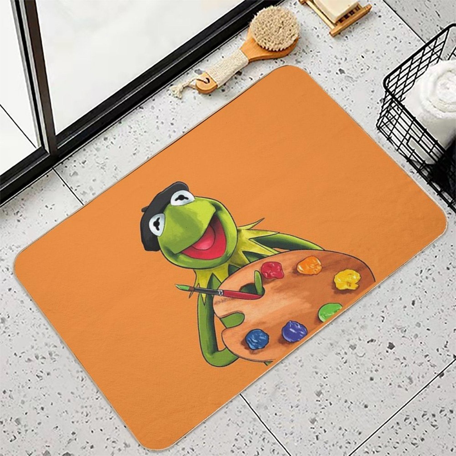Artist Kermit  Slip-Resistant Bath Mat