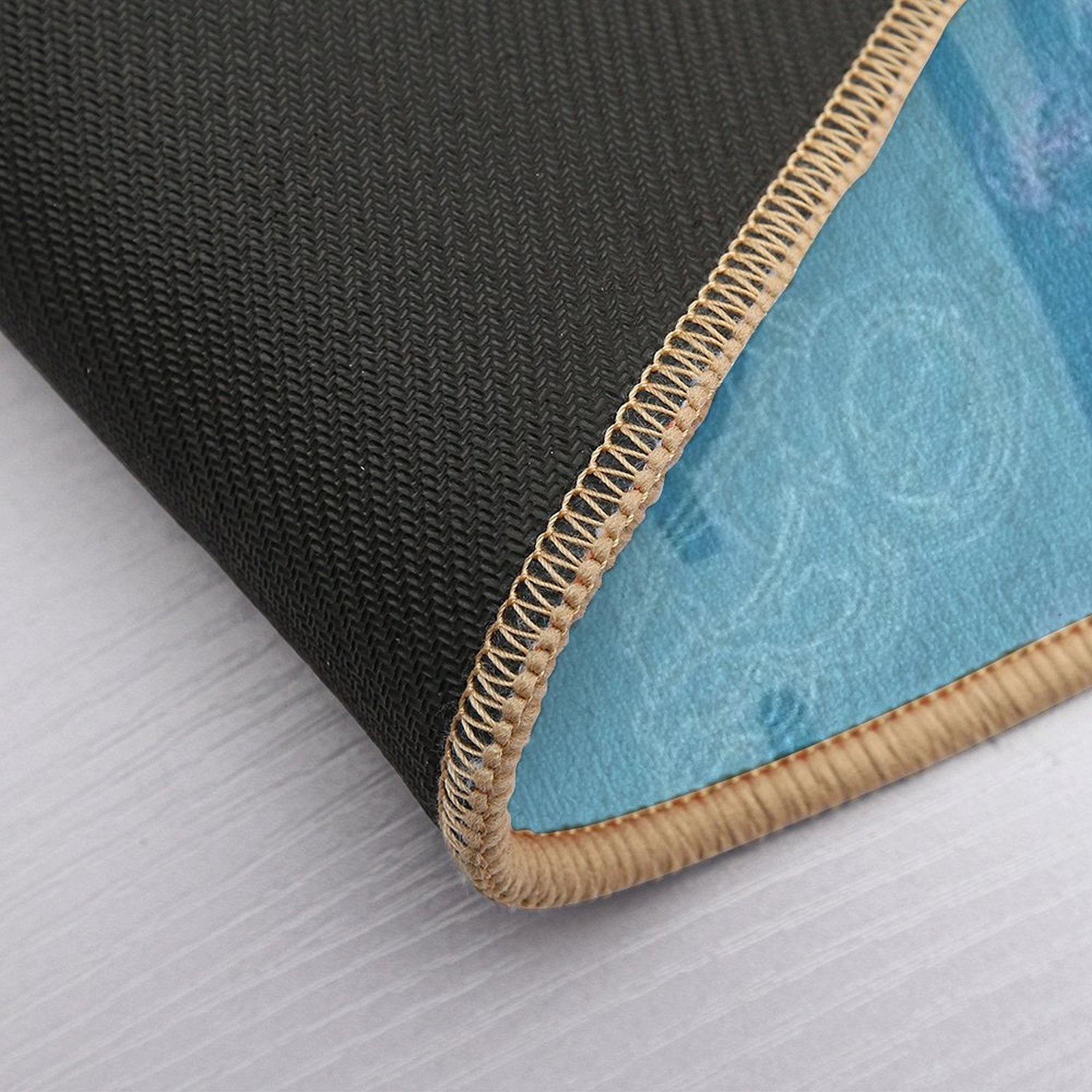 Seashells Seaweed Pattern in Blue  Multi-Purpose Bath Mat