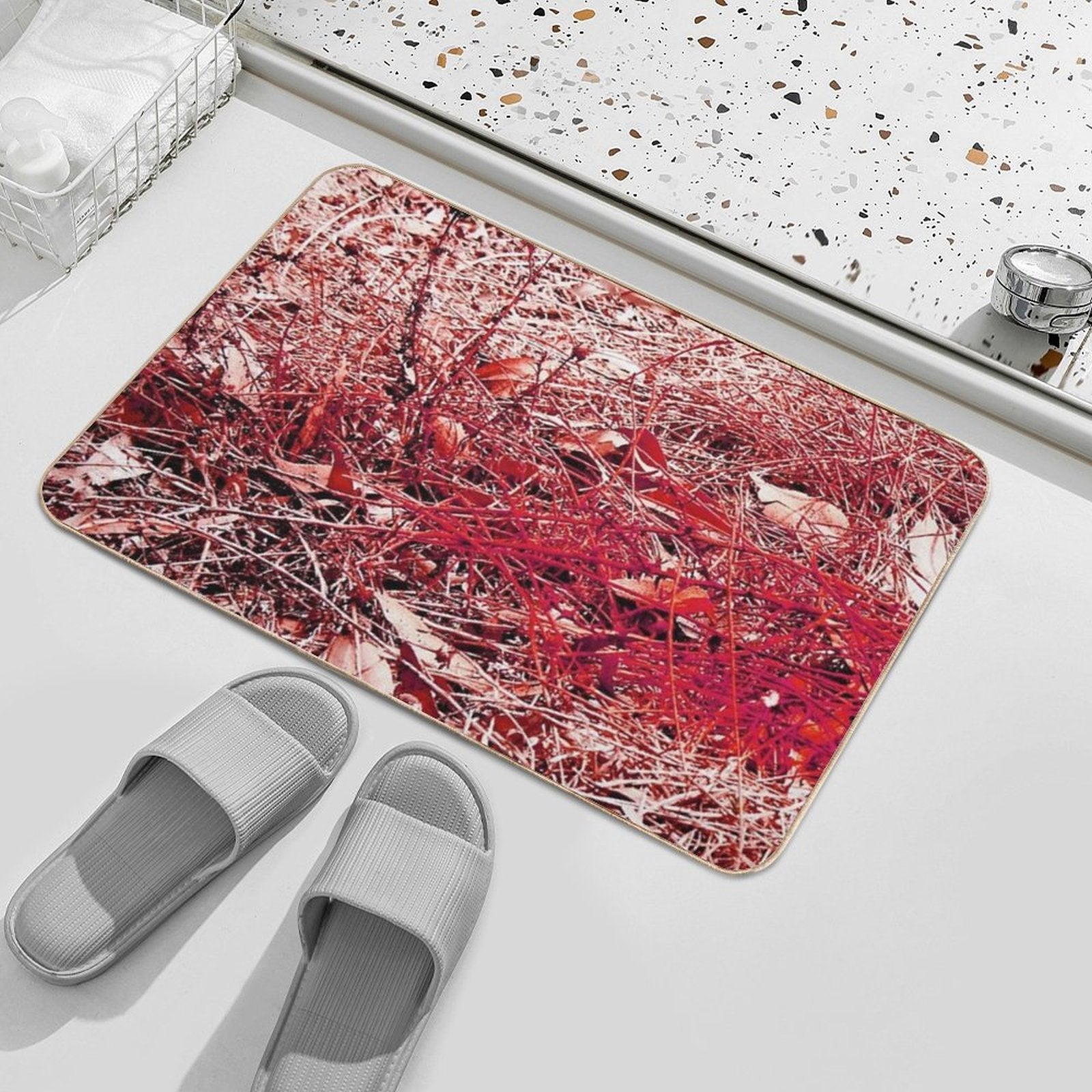 Red Nature  High-Traffic Bath Mat