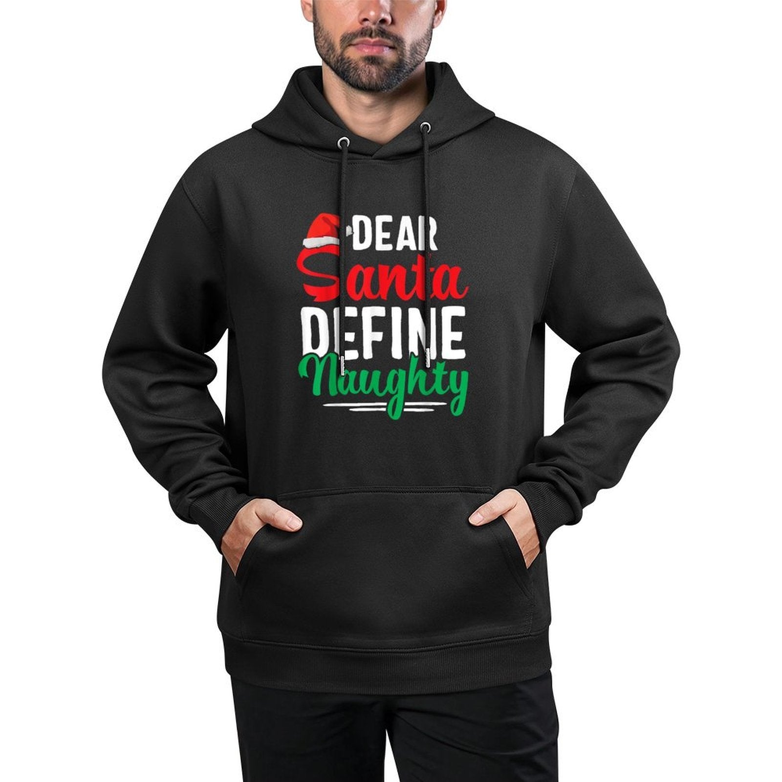 Dear Santa Define Naughty Funny Christmas Matching Unisex Design Hoodie