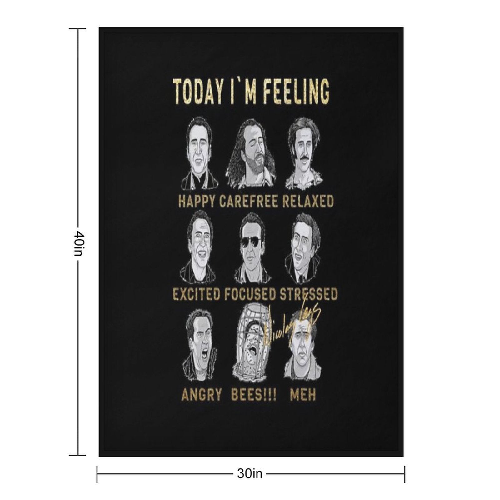 Nicholas Cage - Nicolas Cage - Nick Cage - Nic Cage Eco-conscious Throw Blanket