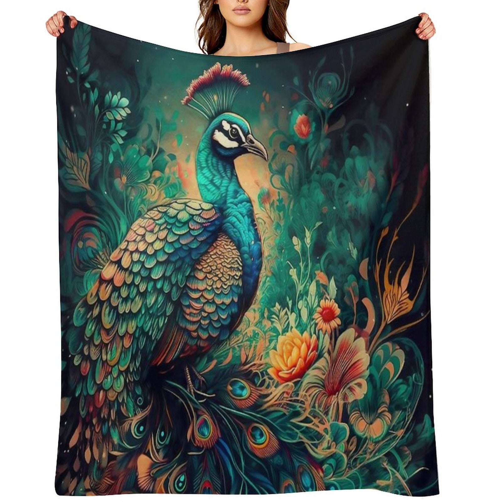 Peacock Premium Throw Blanket