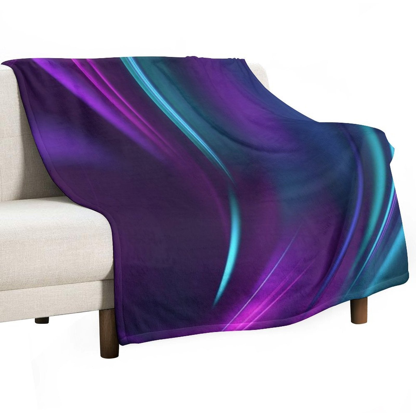 Purple Teal Swirl Sustainable Throw Blanket
