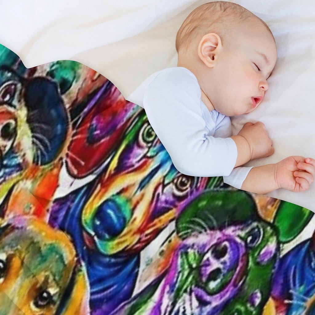 Dachshund Dog Collage Wrinkle-free Throw Blanket