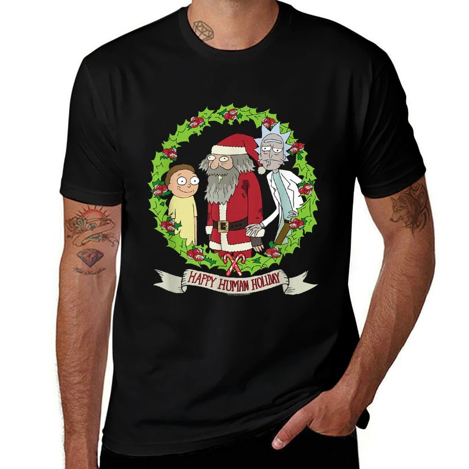 Rick And Morty Happy Human Holiday Morty Ruben Rick T-shirt  Odor-resistant T-Shirt