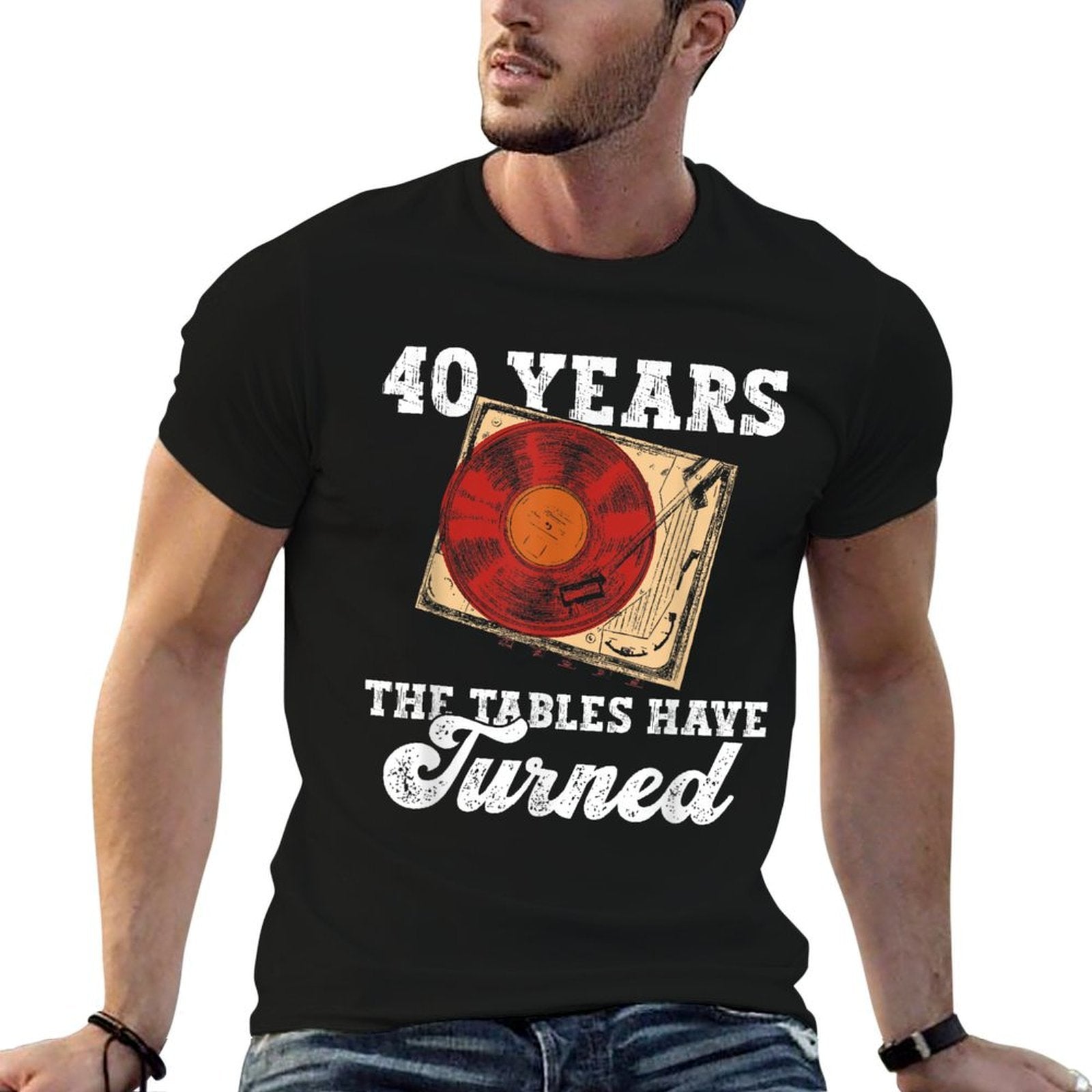 40 Years The Tables Have Turned Vinyl Records 40th Birthday  Classic T-Shirt