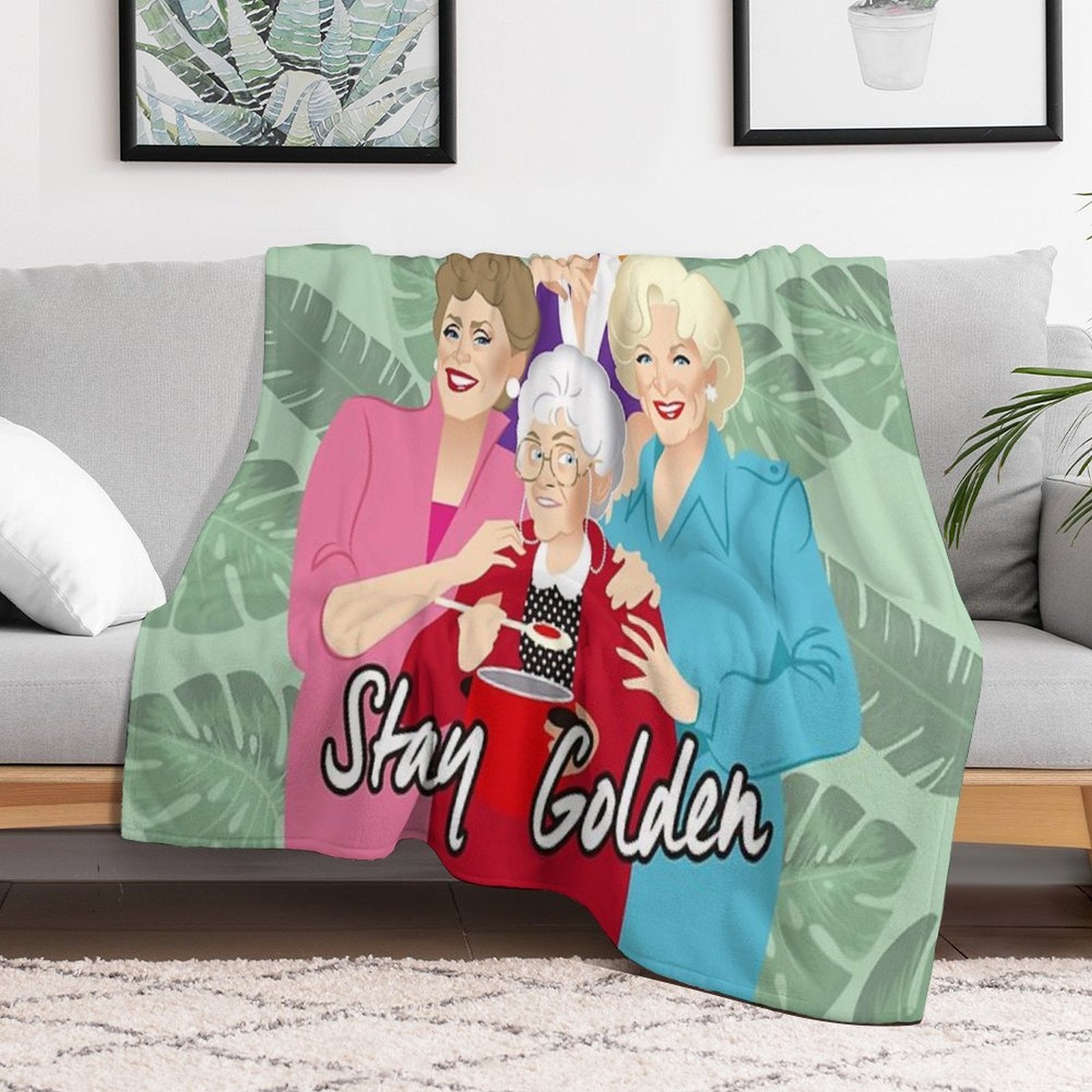 Stay Golden Sustainable Throw Blanket