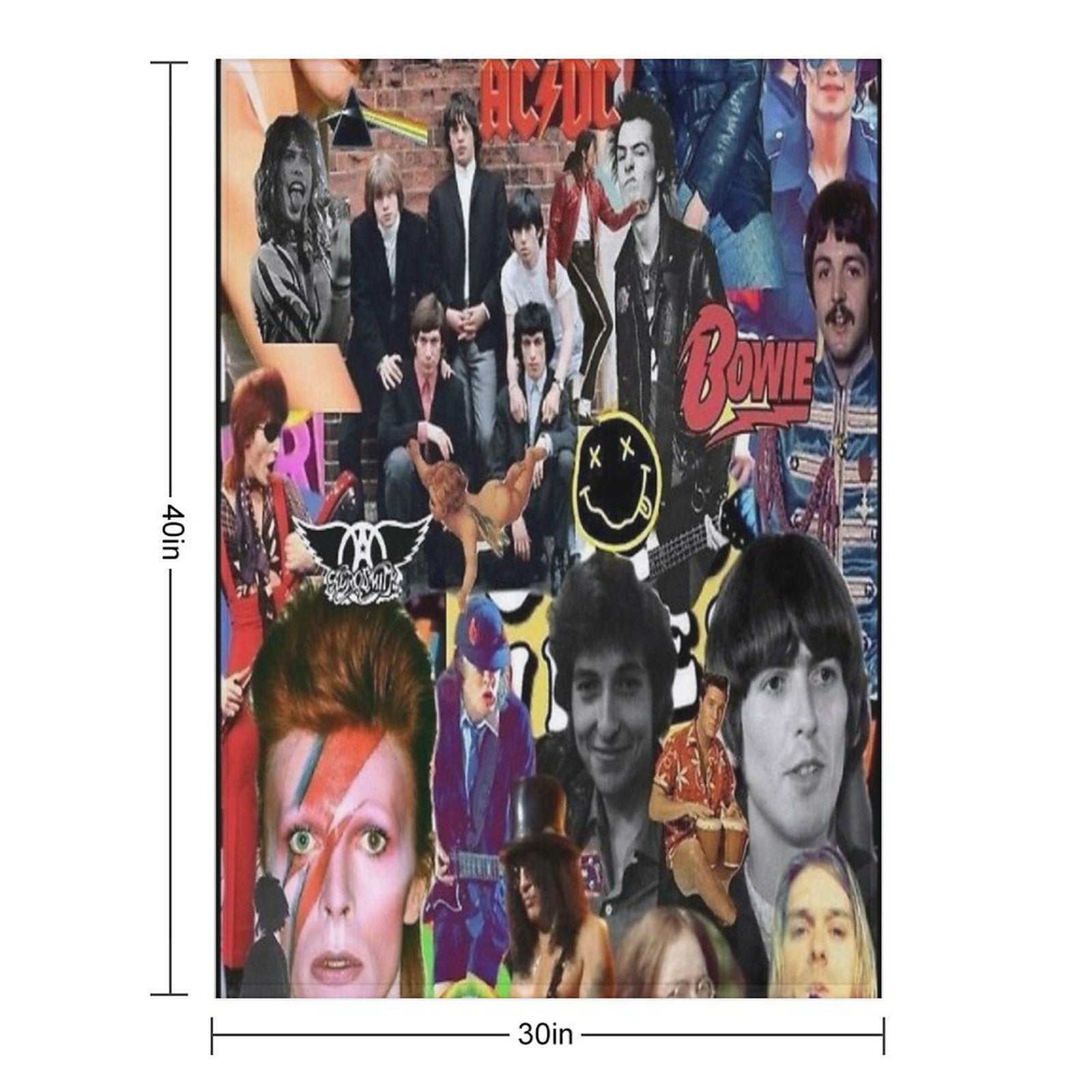 Retro 1990 Rock Band Posters Wrinkle-free Throw Blanket