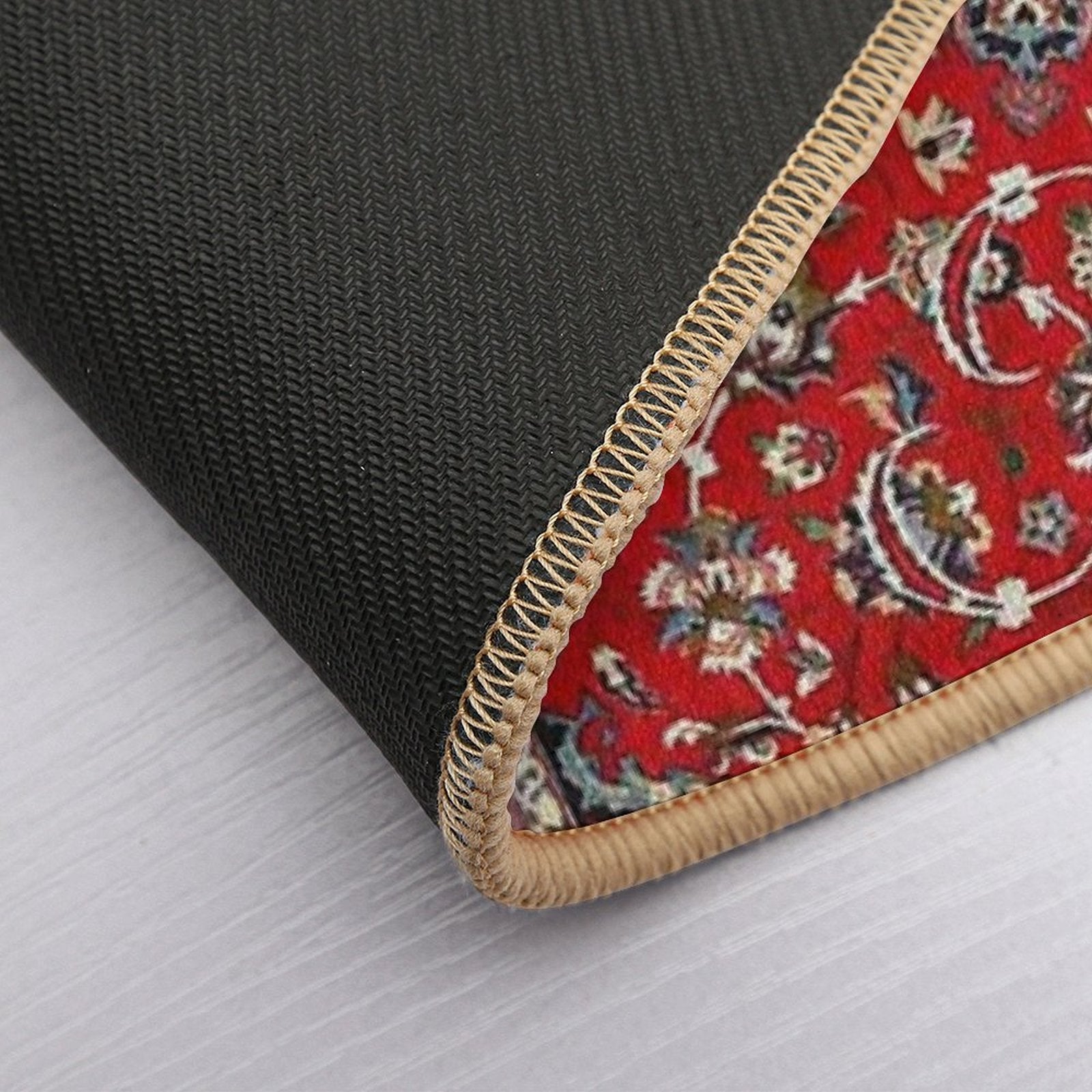 Fine Silk & Wool Isfahan Persian Rug Print  Toxin-Free Bath Mat
