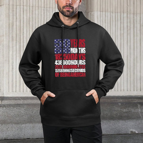 50 Years of Being American Usa Patriotic 50th Birthday Gift Shape Retention Hoodie