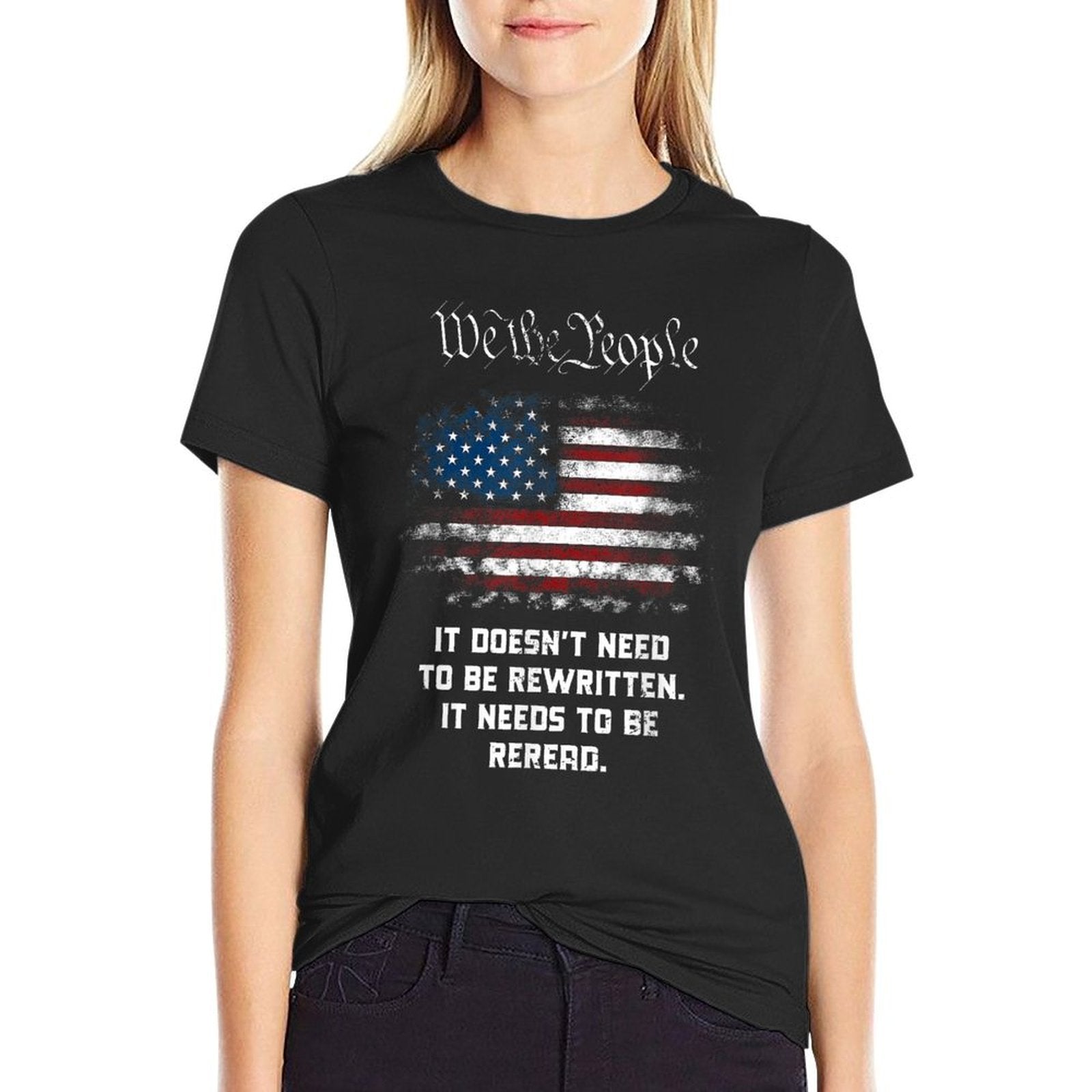 We The People It Doesnt Need To Be Rewritten USA  Slim-fit Cut T-Shirt