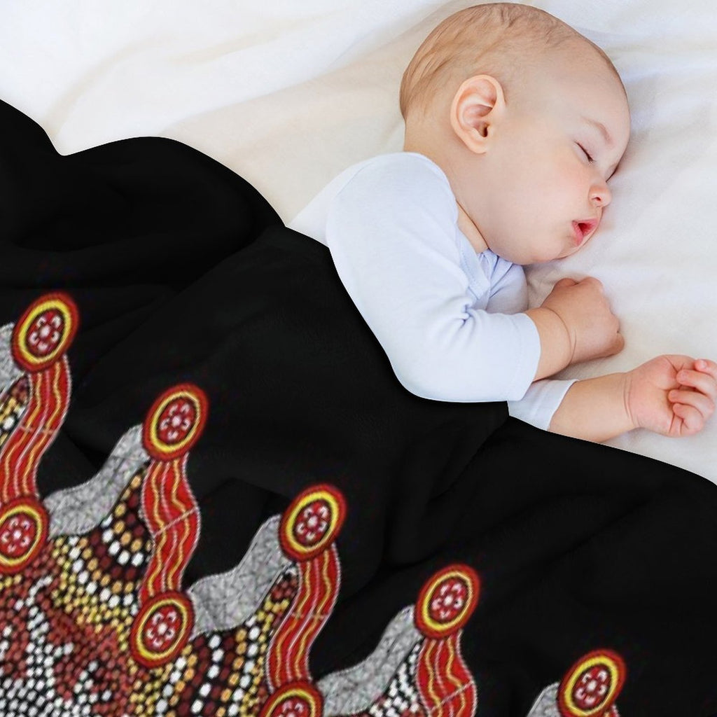 Aboriginal Art Authentic – Travels Plush Throw Blanket