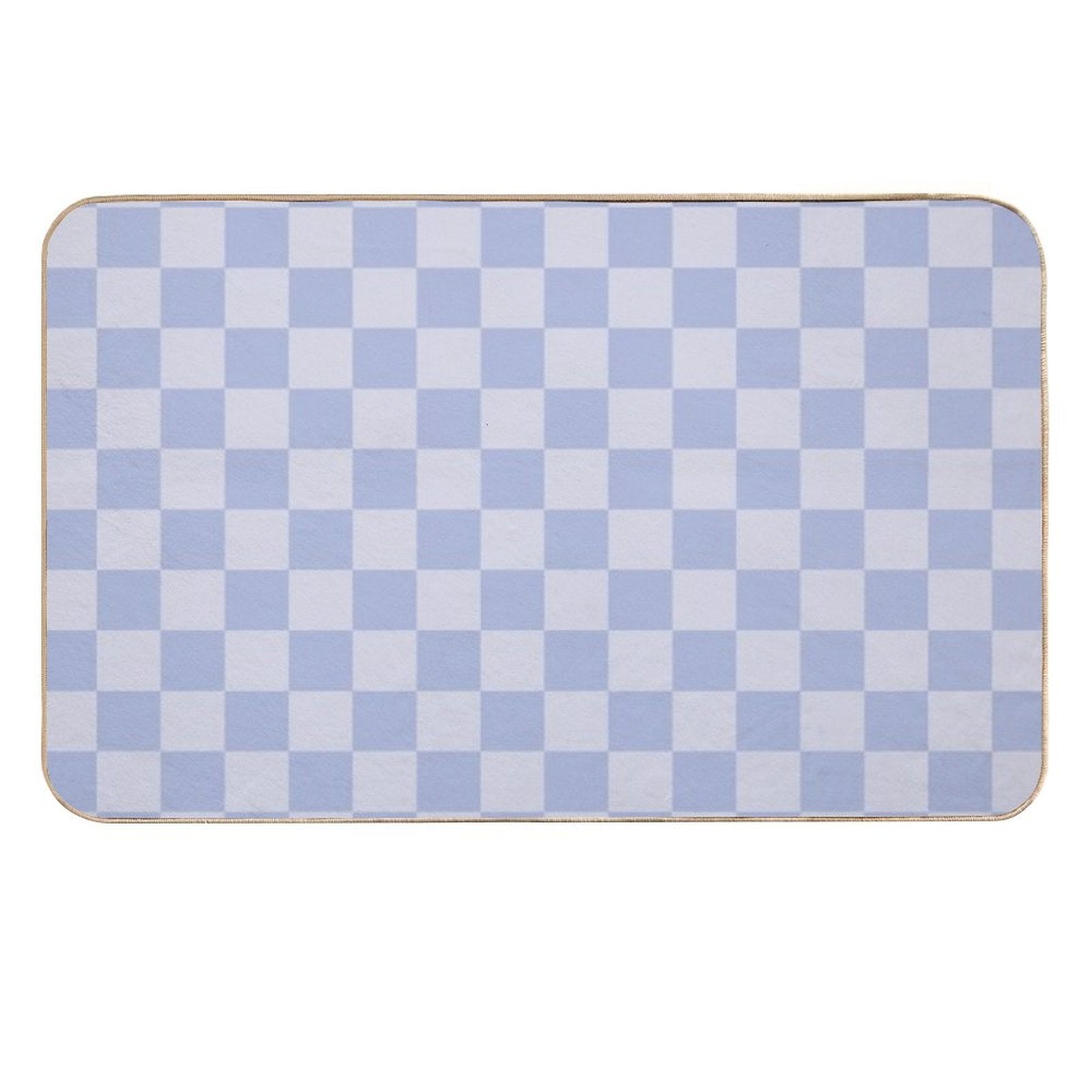 Checkerboard Mini Check Pattern in Double Pale Periwinkle Purple  Dirt-Trapping Bath Mat