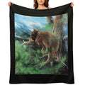 Cinnamon Tree Black Bear Cub Anti-pilling Throw Blanket