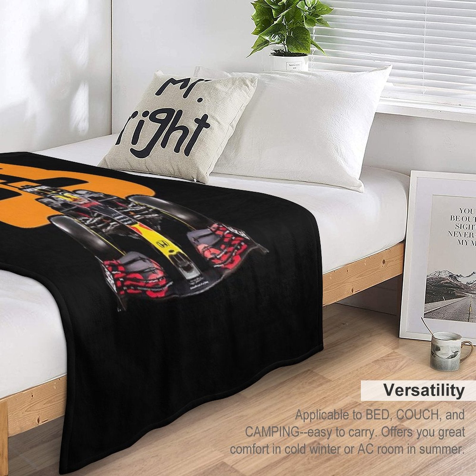 Max Verstappen 33 Formula 1  Design 3 Versatility Throw Blanket