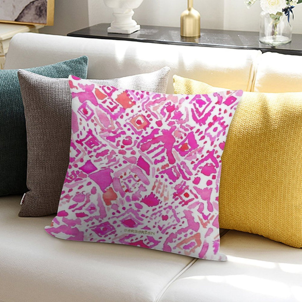 Cute Geometric Pink Soft Ultra-Soft Texture Throw Pillow