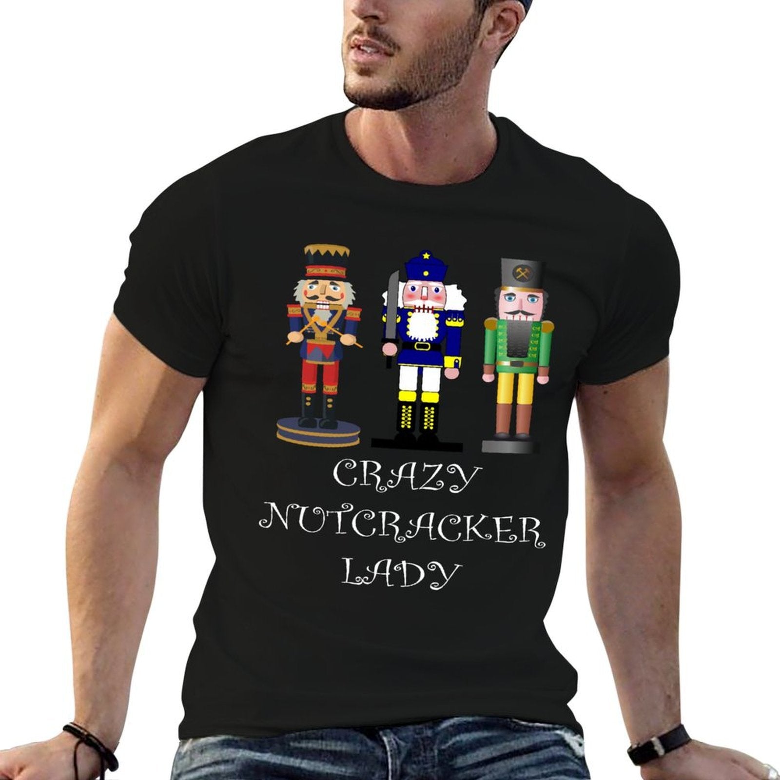 Crazy Nutcracker Lady  Polyester Blend T-Shirt