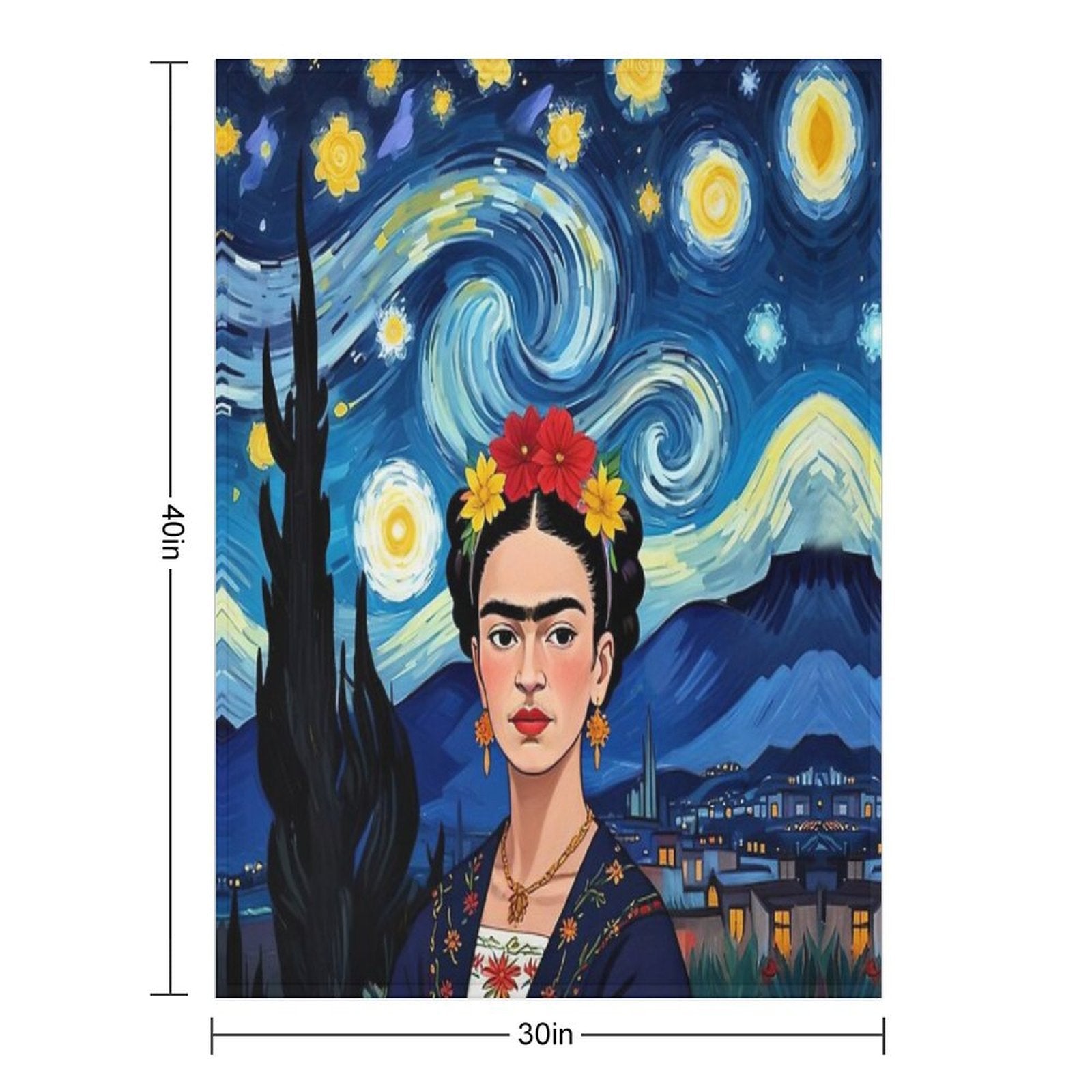 Frida Kahlo  The Starry Night Anti-pilling Throw Blanket
