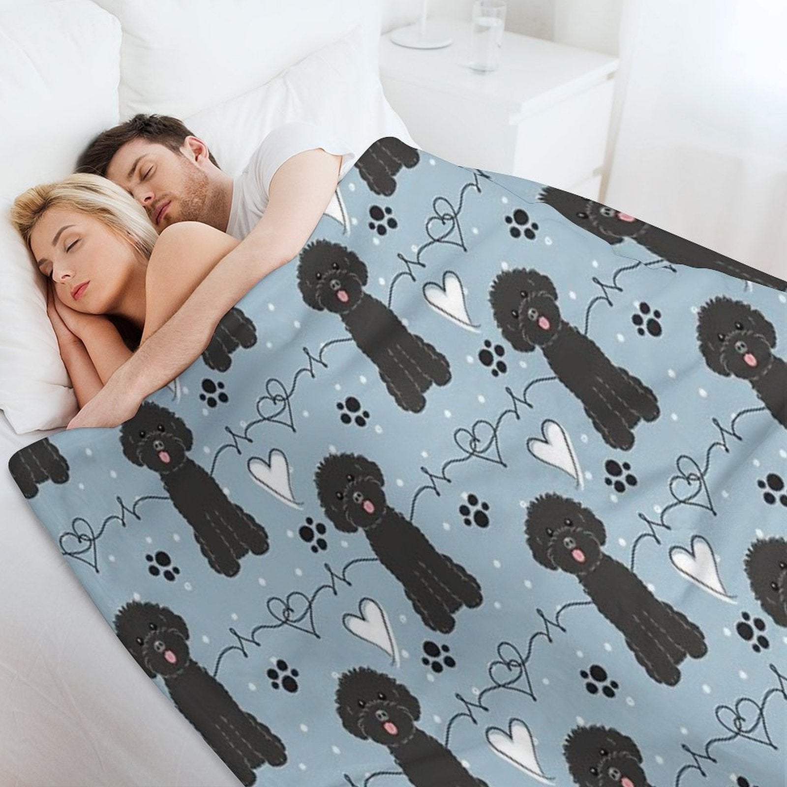 LOVE Black Toy Poodle Durable Throw Blanket