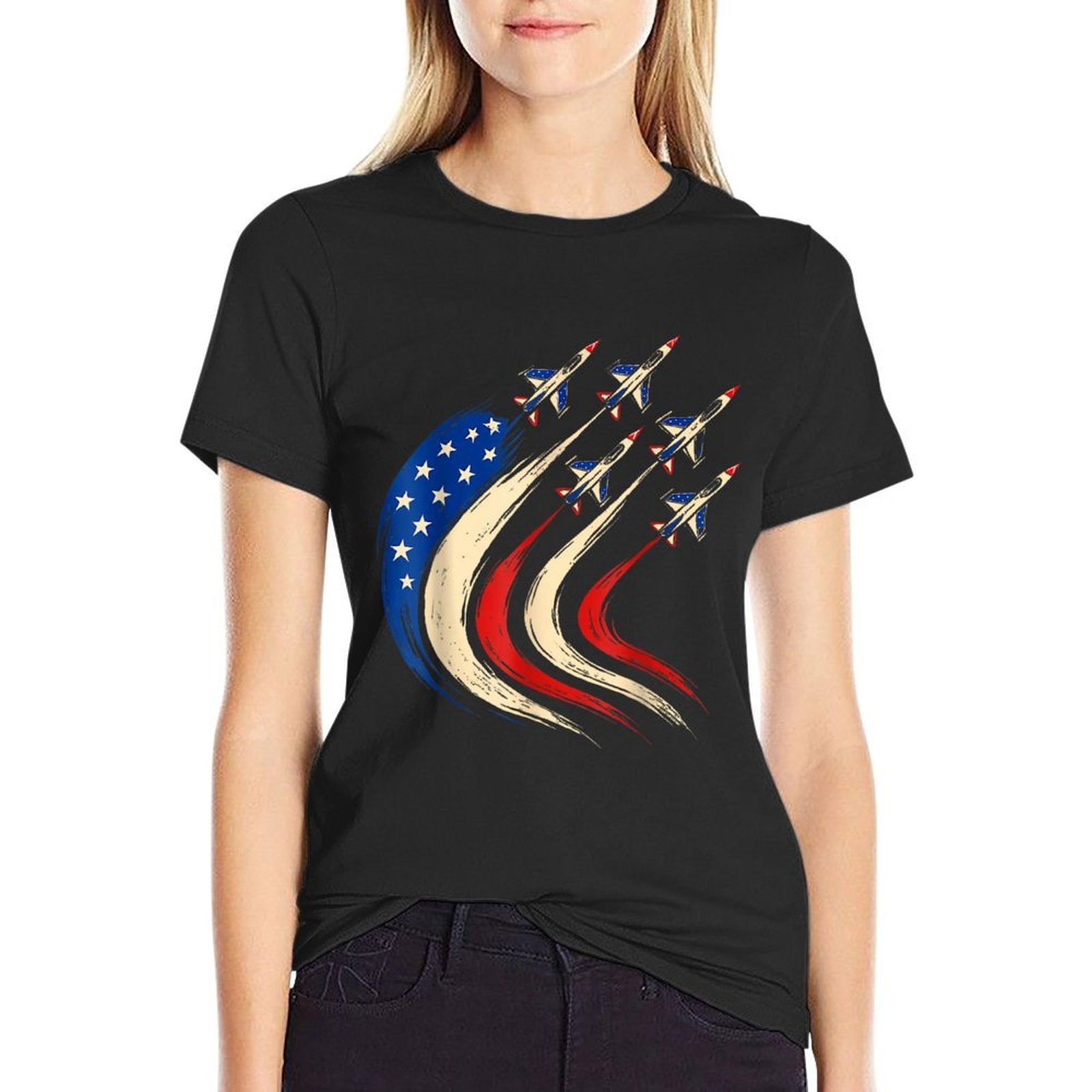 Patriotic Usa Jets Boys 4Th Of July Comfortable T-Shirt