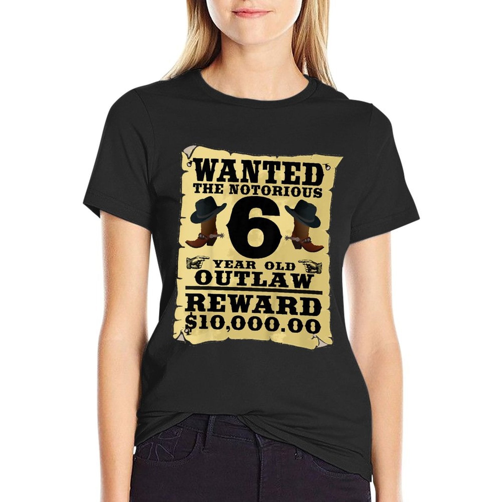 Kids 6 Year Old Cowboy Birthday Party Wild West Western 6th Gift  Slim-fit Cut T-Shirt