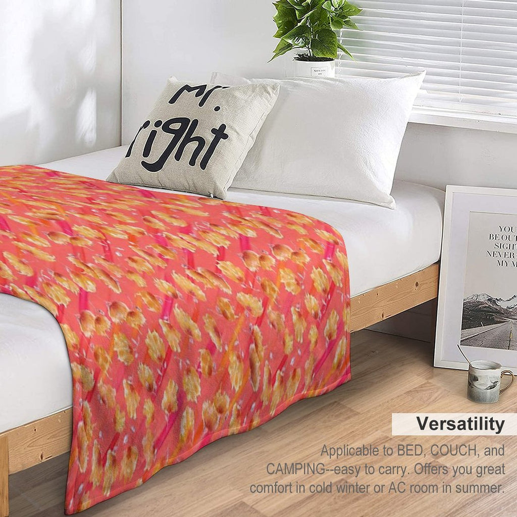 Watercolor Painted Flowers with Diagonal Accents – My Garden, My Rules, My Bloom Anti-pilling Throw Blanket