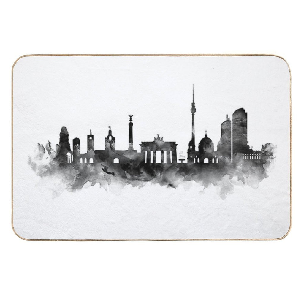 Berlin Skyline  Easy To Clean Bath Mat