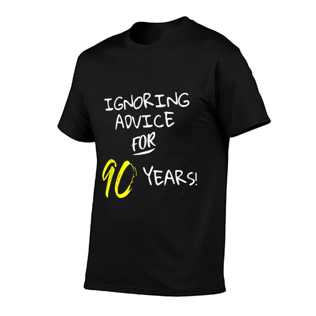Ignoring Advice For 90 Years Funny Happy 90th Birthday Gift  Heathered Texture T-Shirt